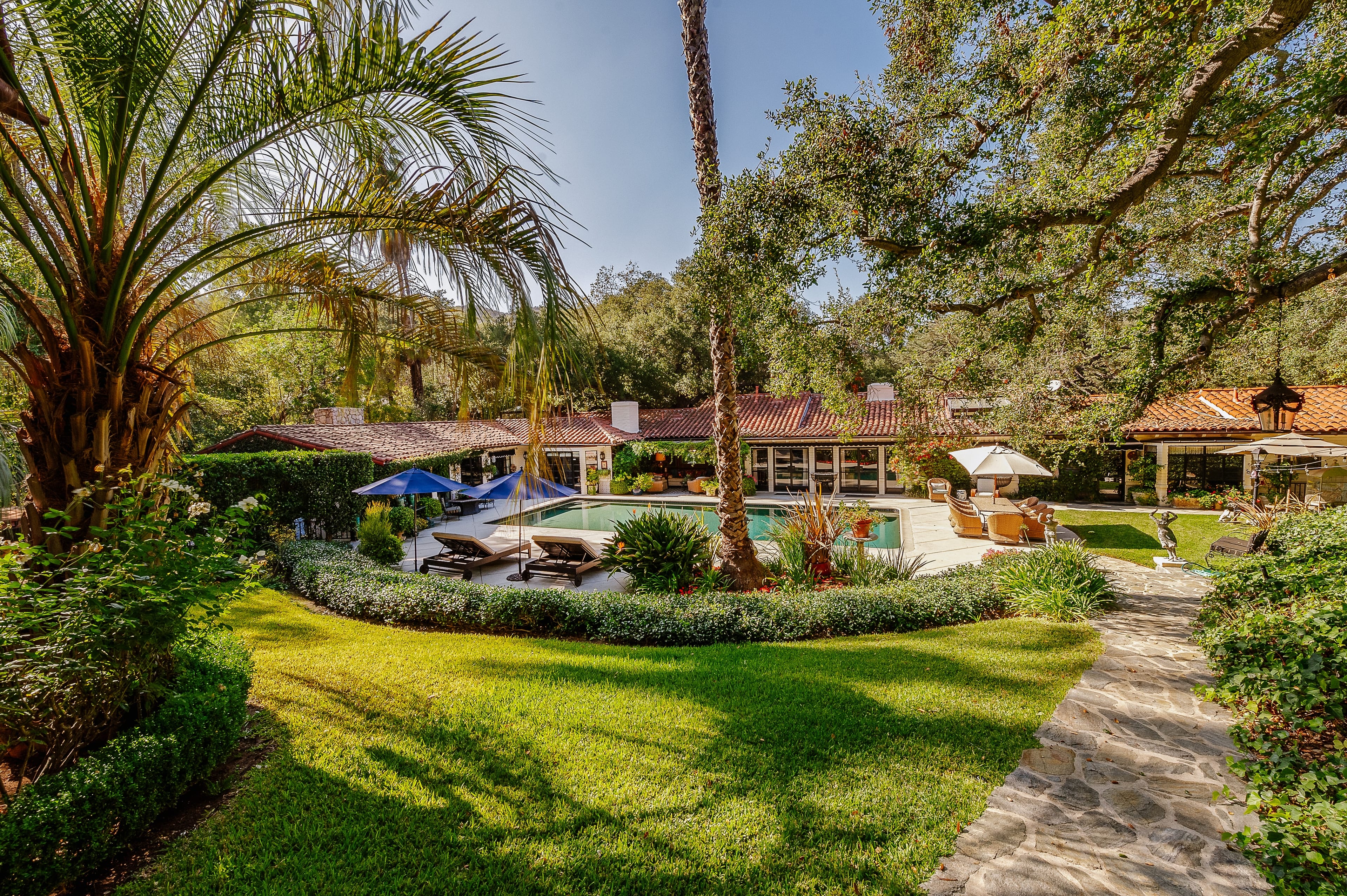 Outdoor space at a Fryman Canyon Estates home