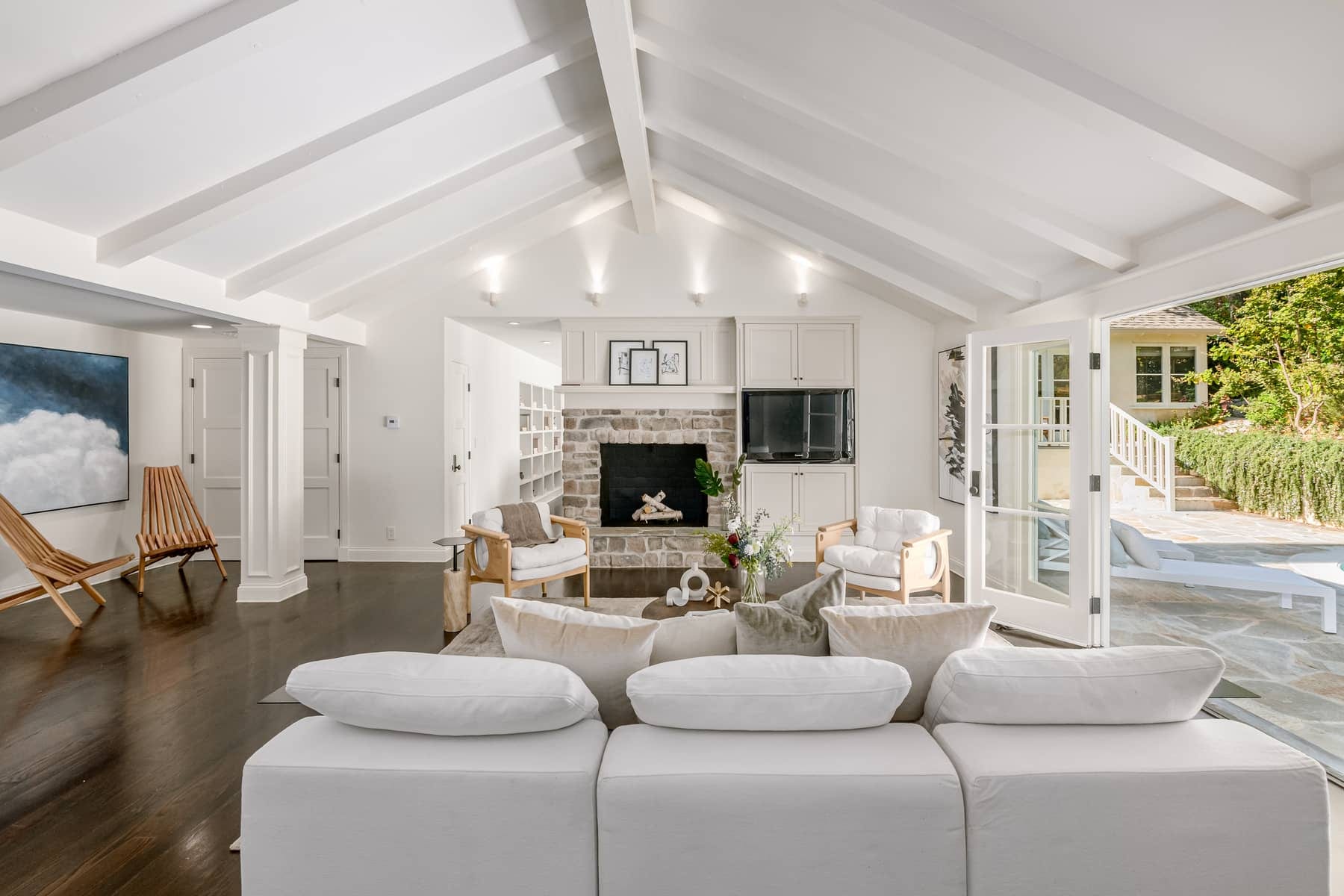 Living room interior of a Fryman Canyon Estates home