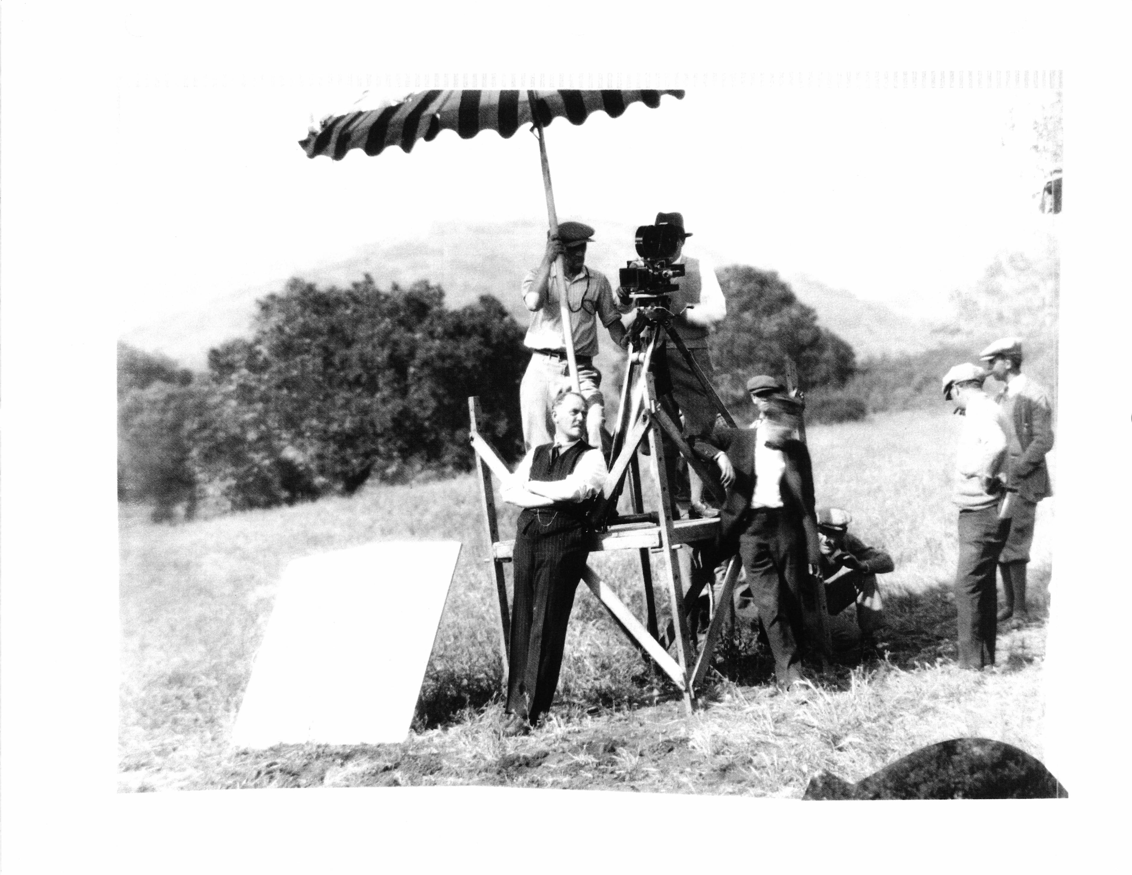 A filming stand erected on location at Fryman Ranch.