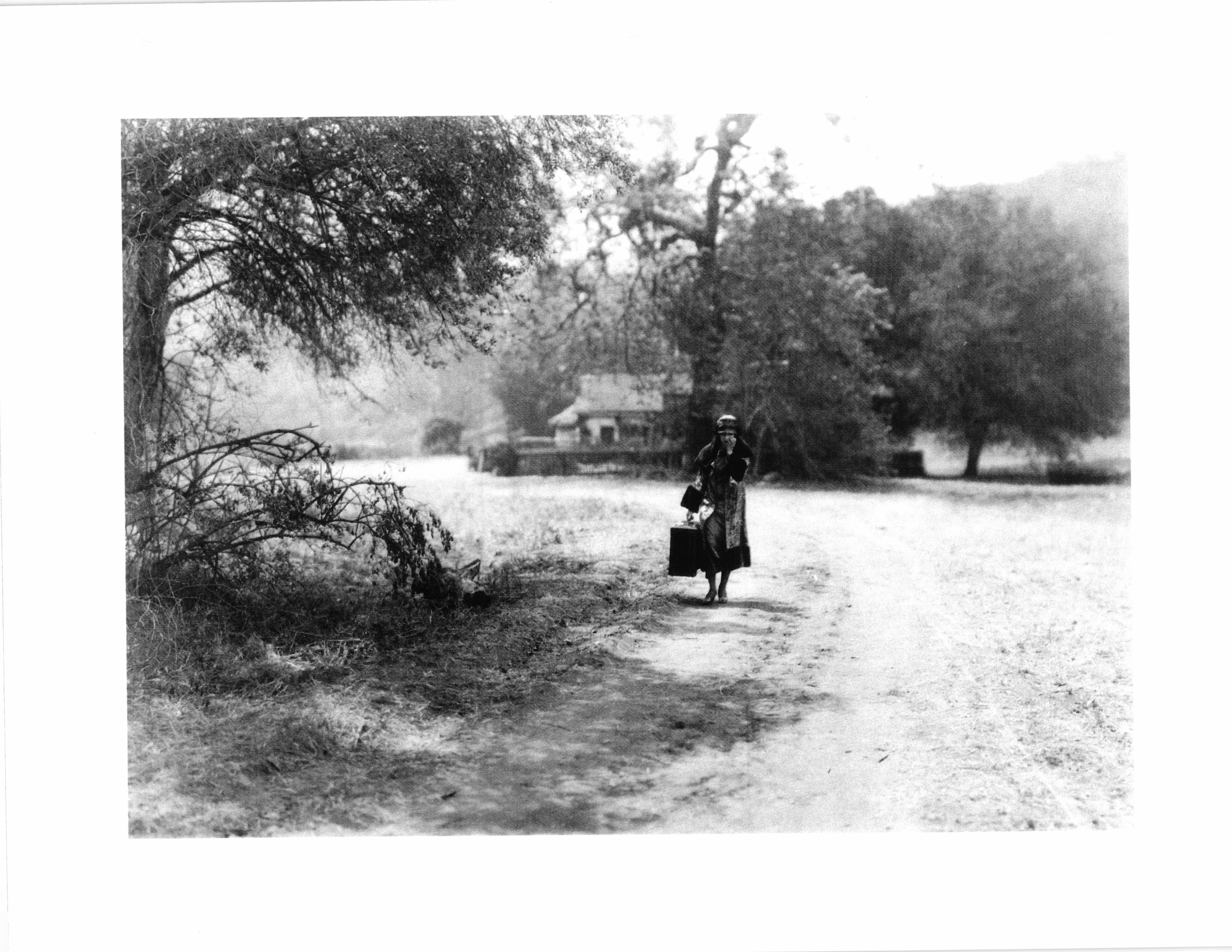 A movie scene being filmed on location at Fryman Ranch.