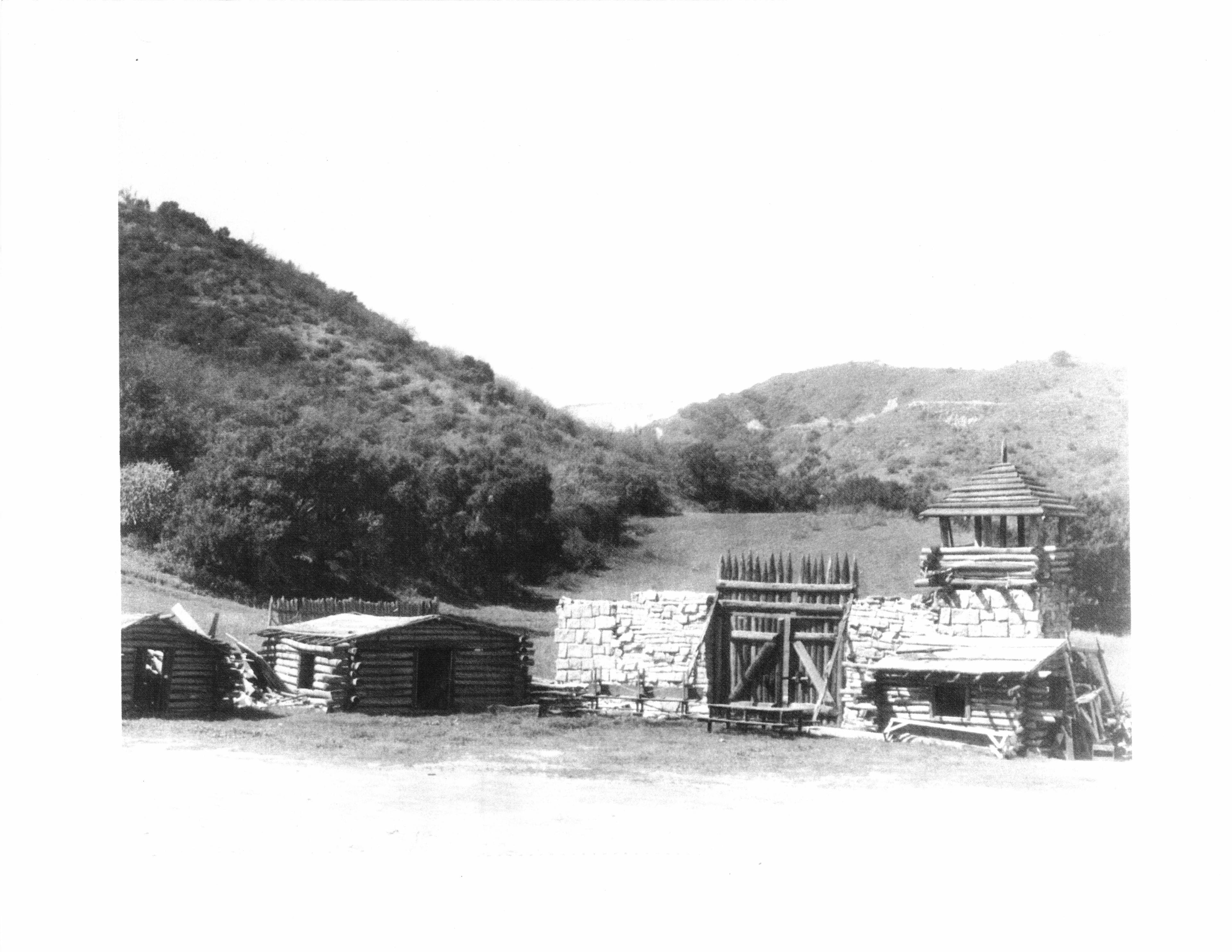 A constructed film set on location at Fryman Ranch.