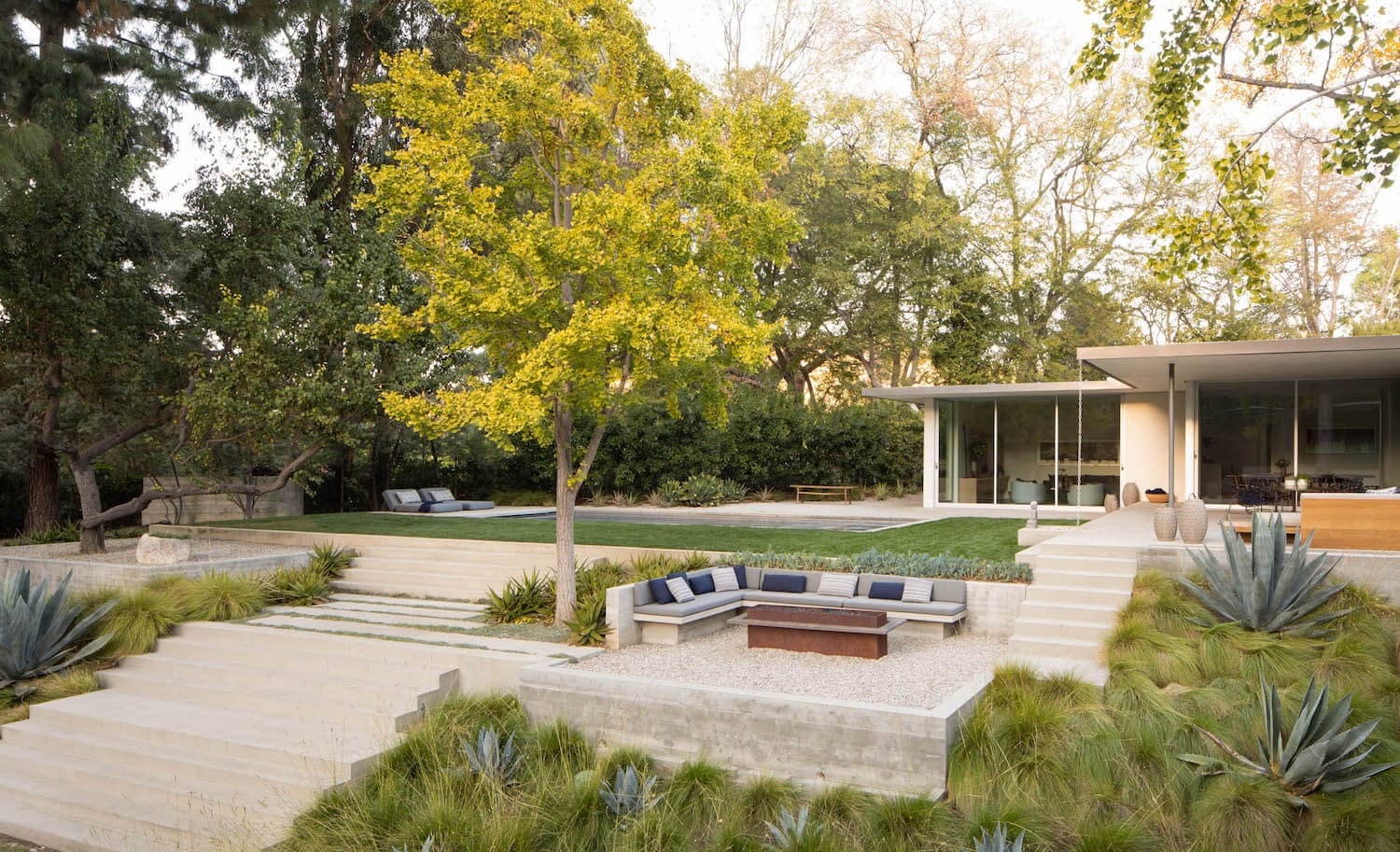 Full view of a private backyard and hillside setting